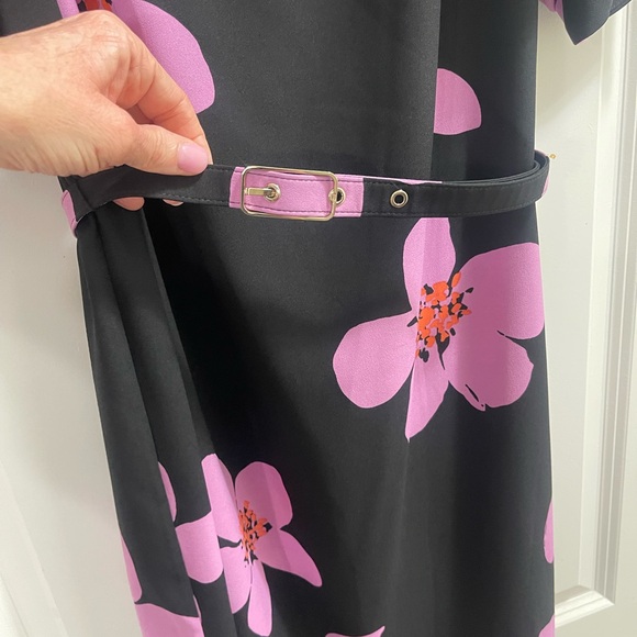 NWT- Kate Spade Black Dress with Pink Floral Design - Picture 9 of 12